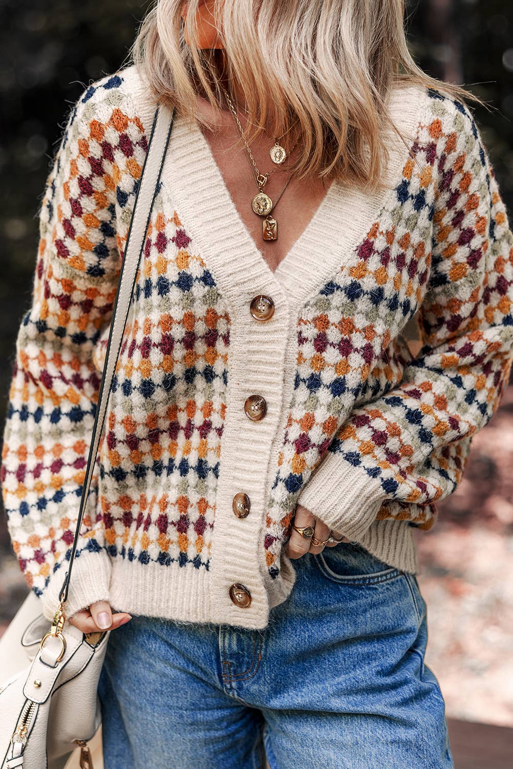 Multi Color Pattern Cardigan