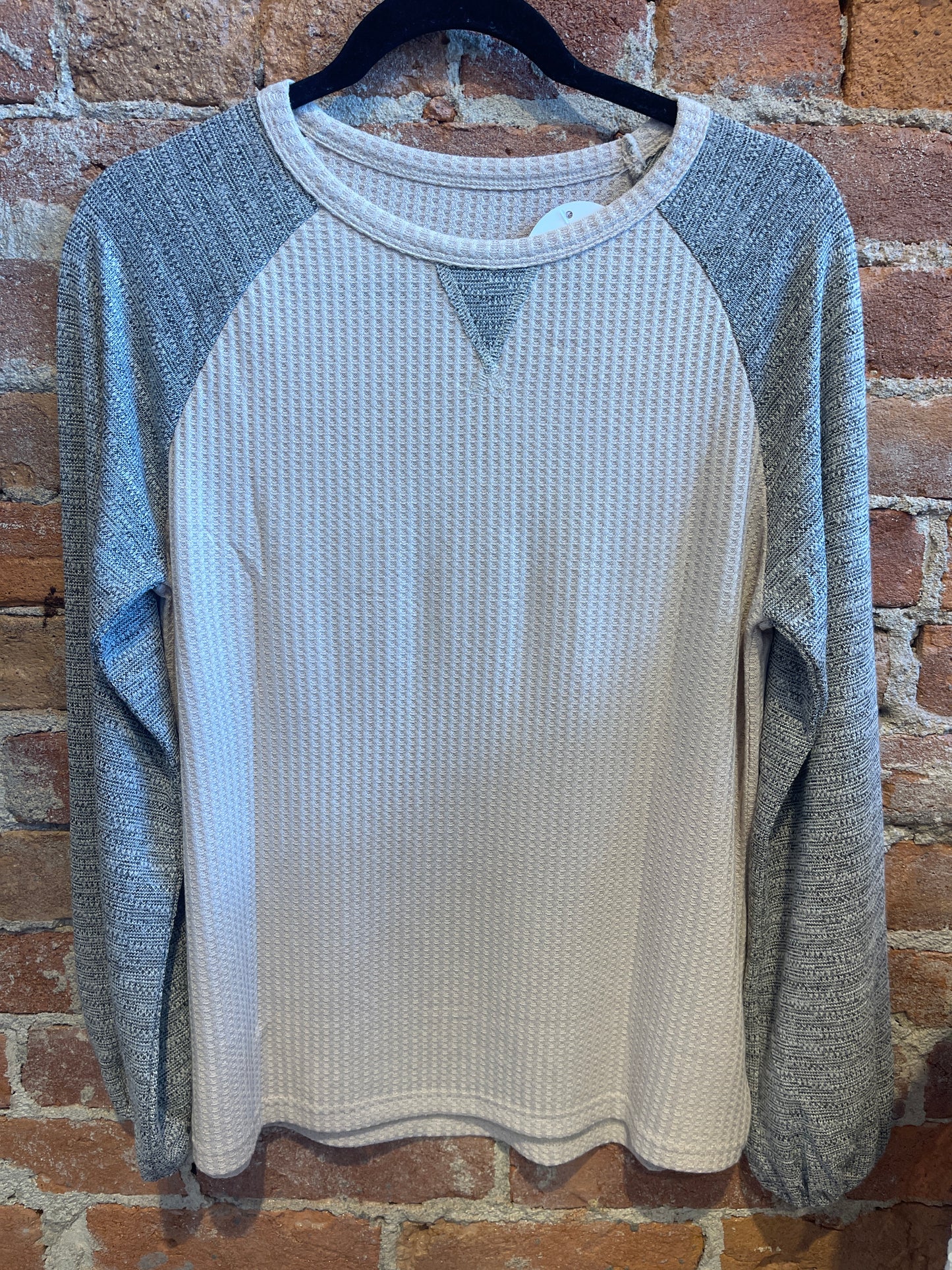 Lesli 2 Tone Waffle Knit Top