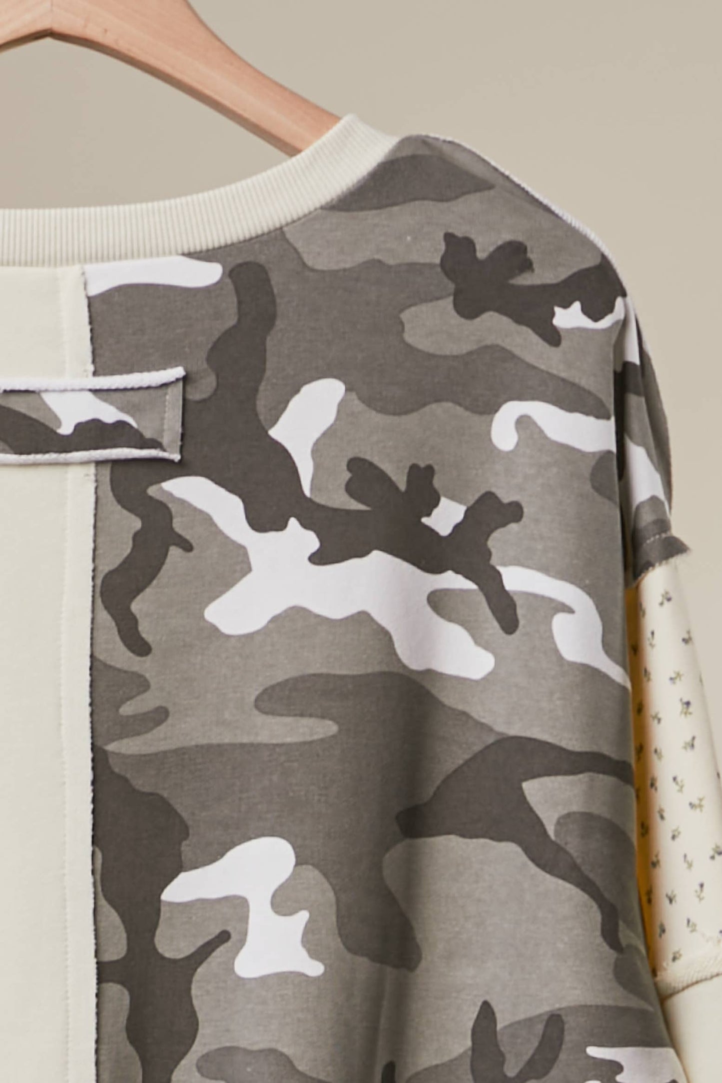 Multi Fabric Patchwork Sweatshirt