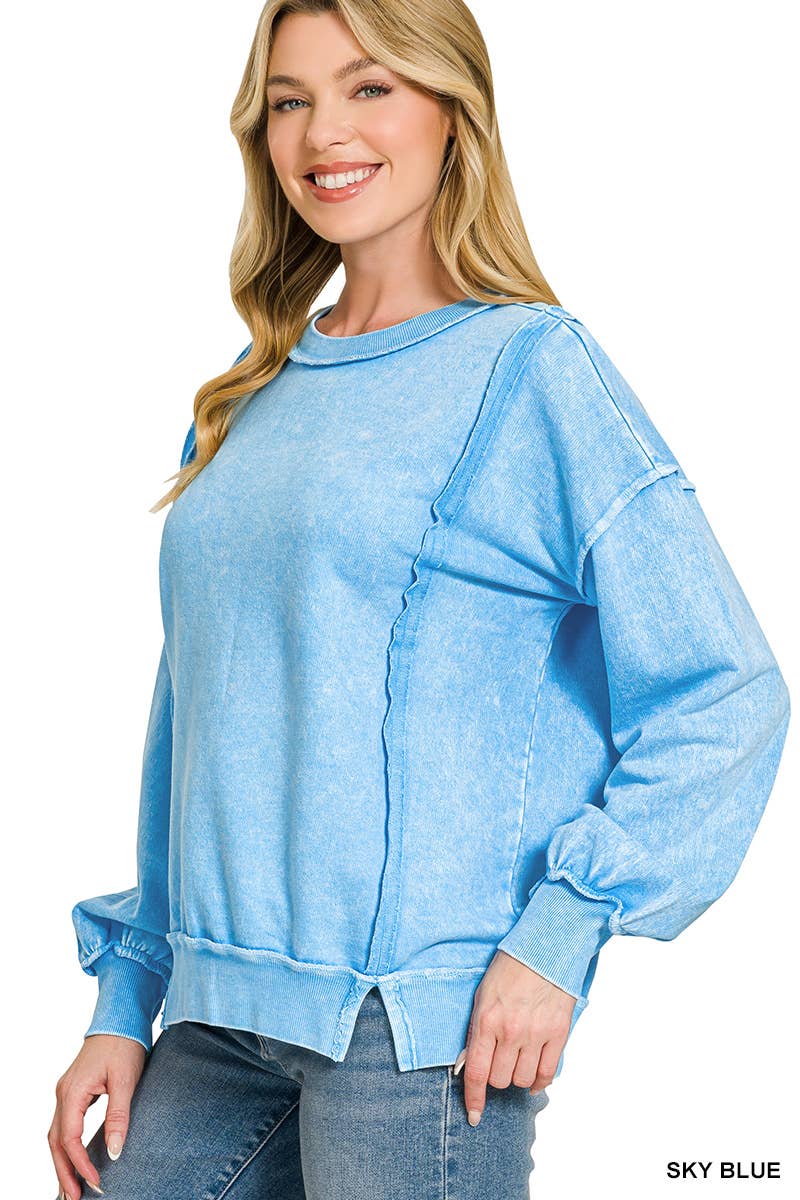 Zenana Acid Wash Sweatshirt