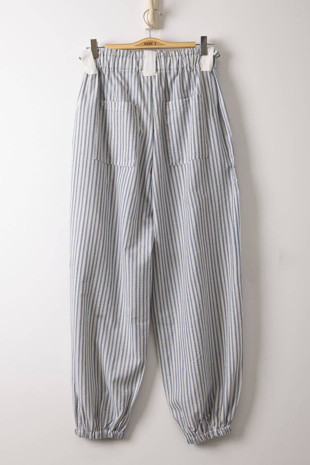Bow Detail Stripe Textured Joggers