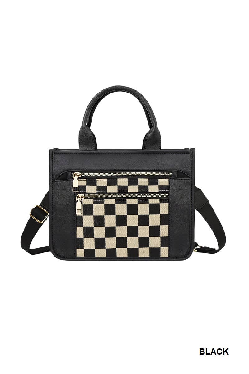 1023 Checkered Canvas Tote Bag SI-28967