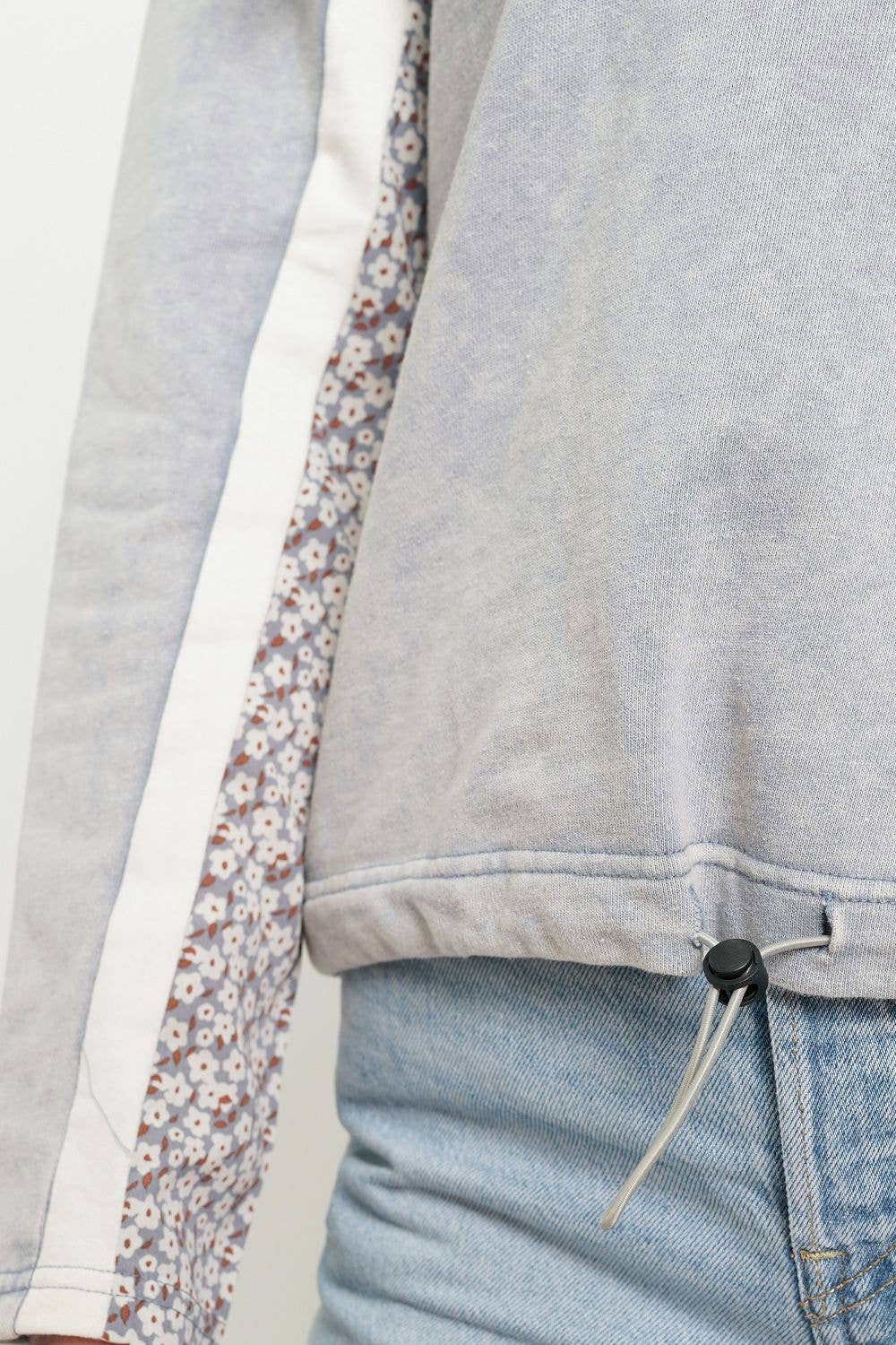 Heather Grey Mix Media Top