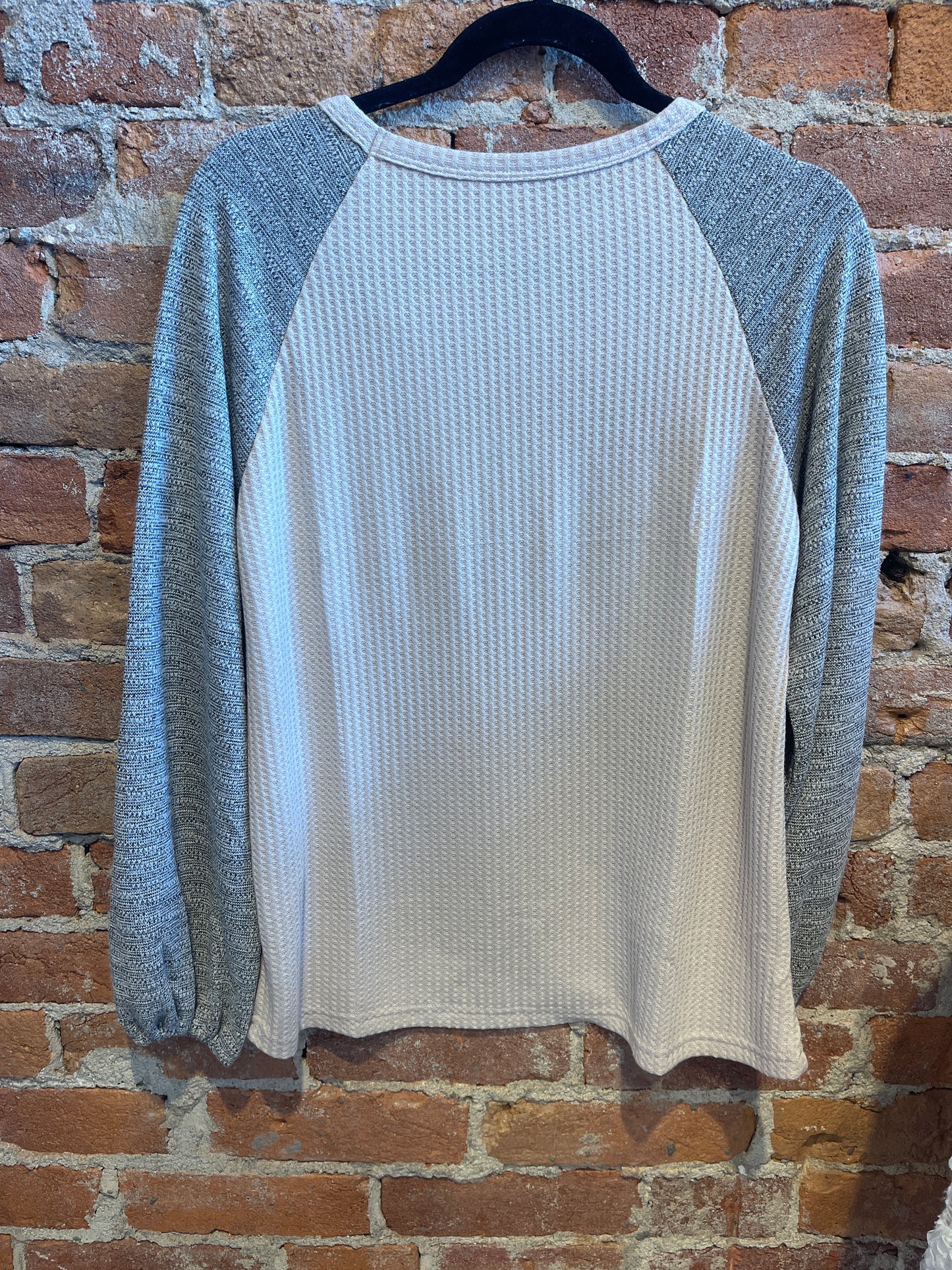 Lesli 2 Tone Waffle Knit Top