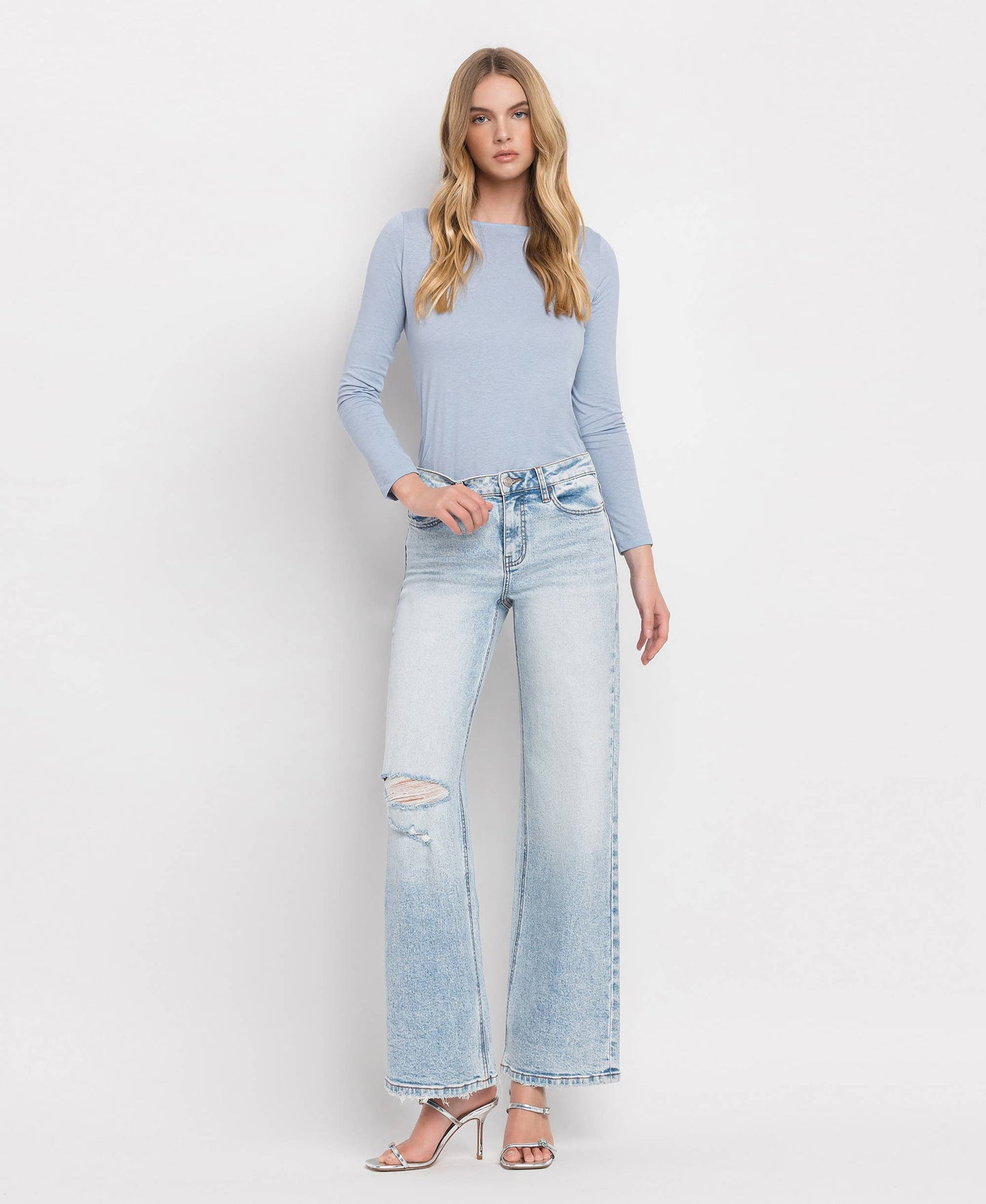 Tummy Control High Rise Wide Leg Jeans
