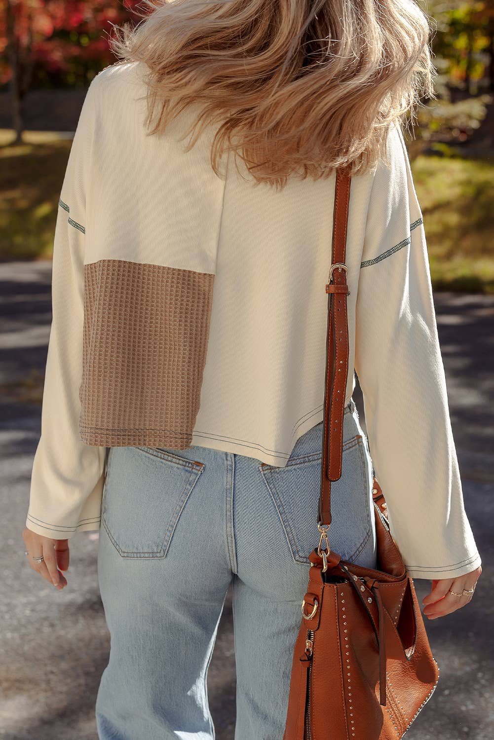Color Block Stitch Detail Long Sleeve