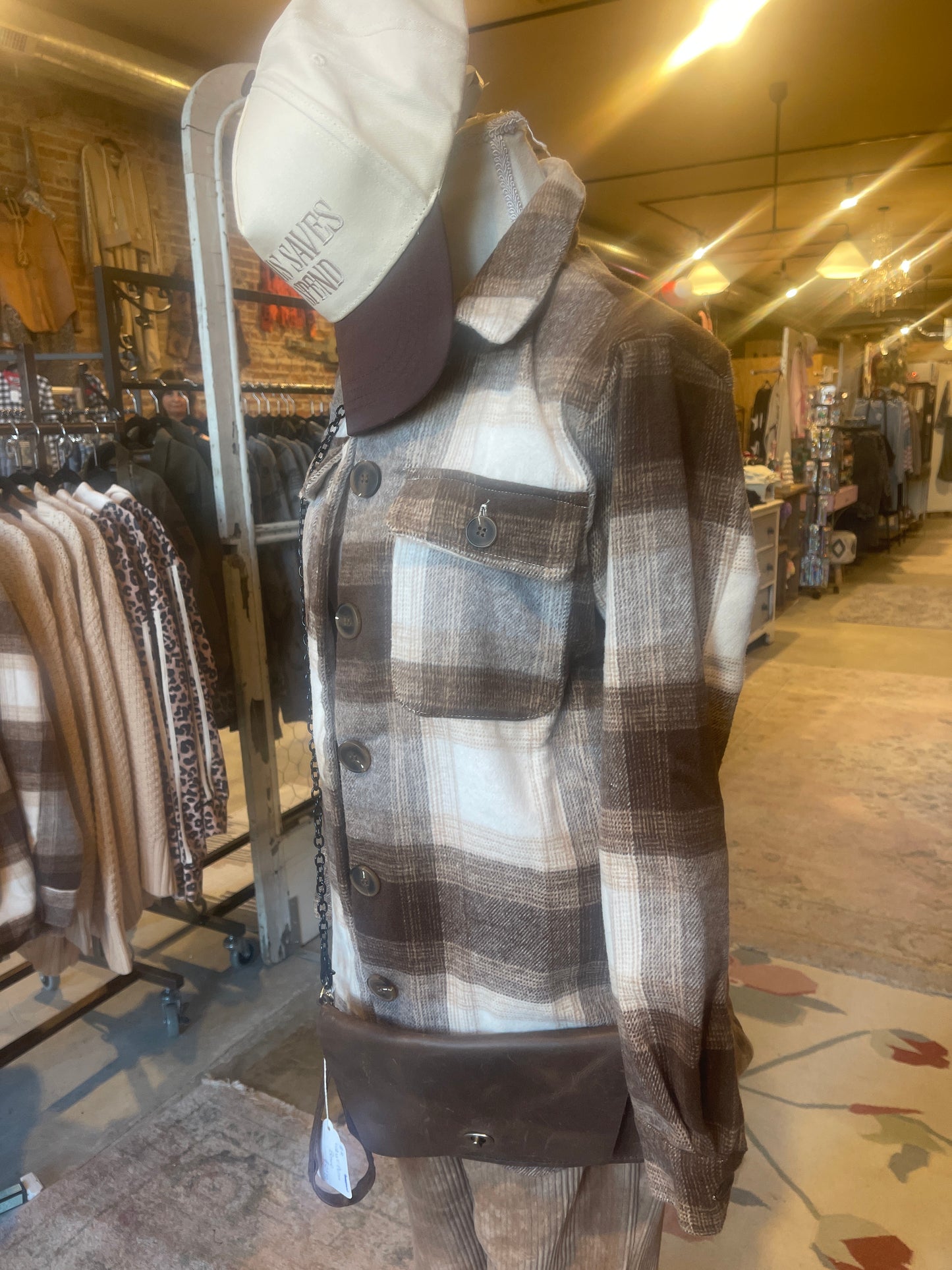 Brown Button Up Shacket