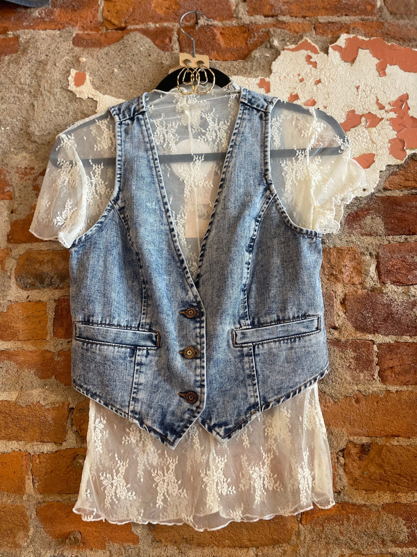 Denim Button Up Vest