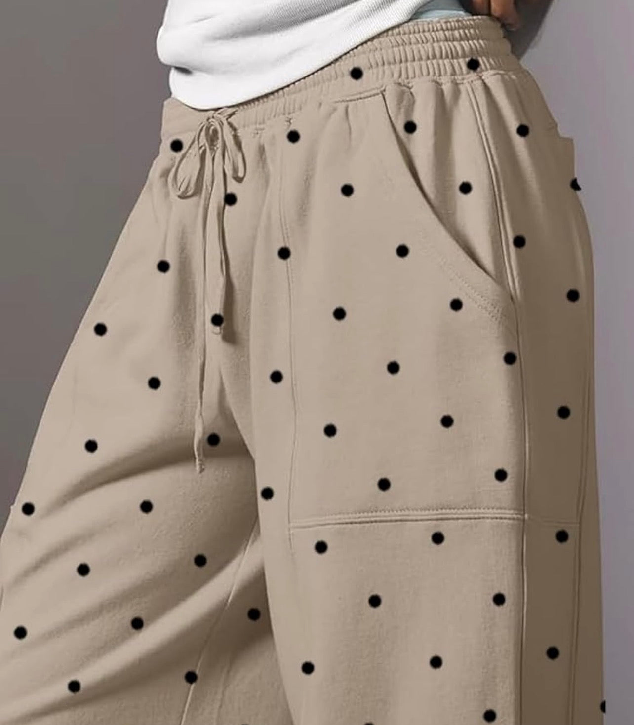 Alyssa Polka Dot Barrel Joggers