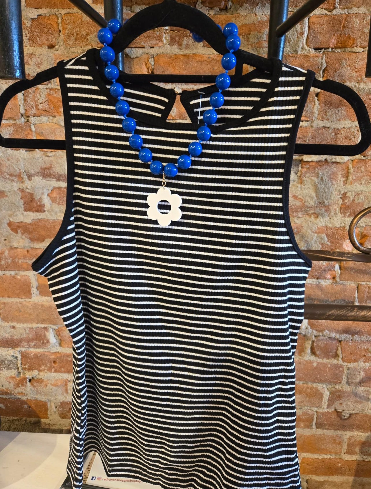 Stripe Tank With A Key Hole Back