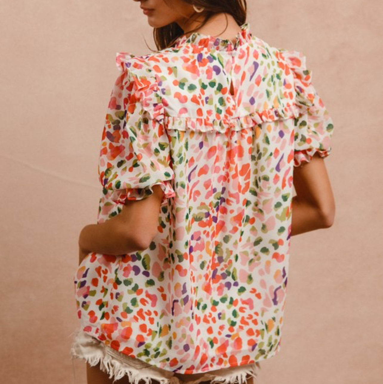 Multi Color Ruffle Top