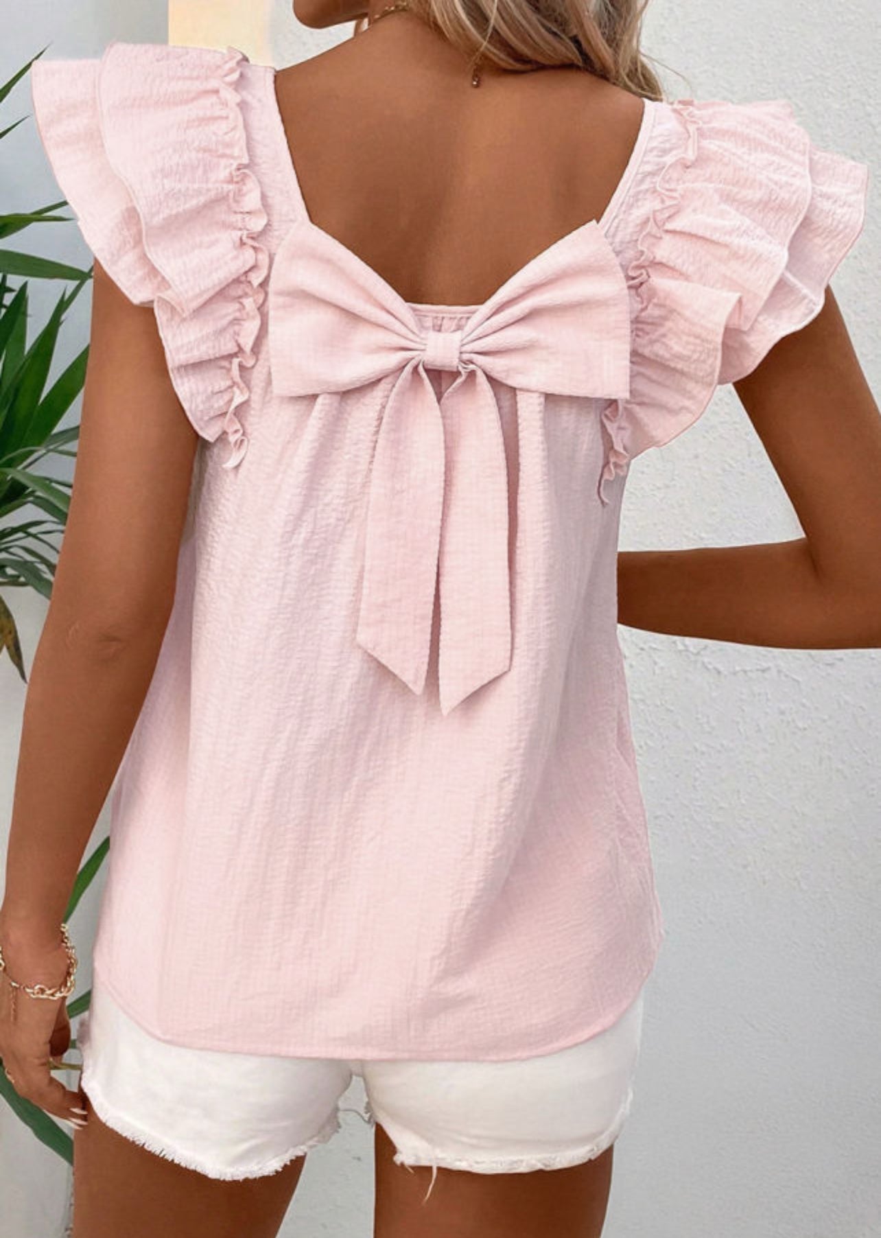 Pink Textured Bow Detail