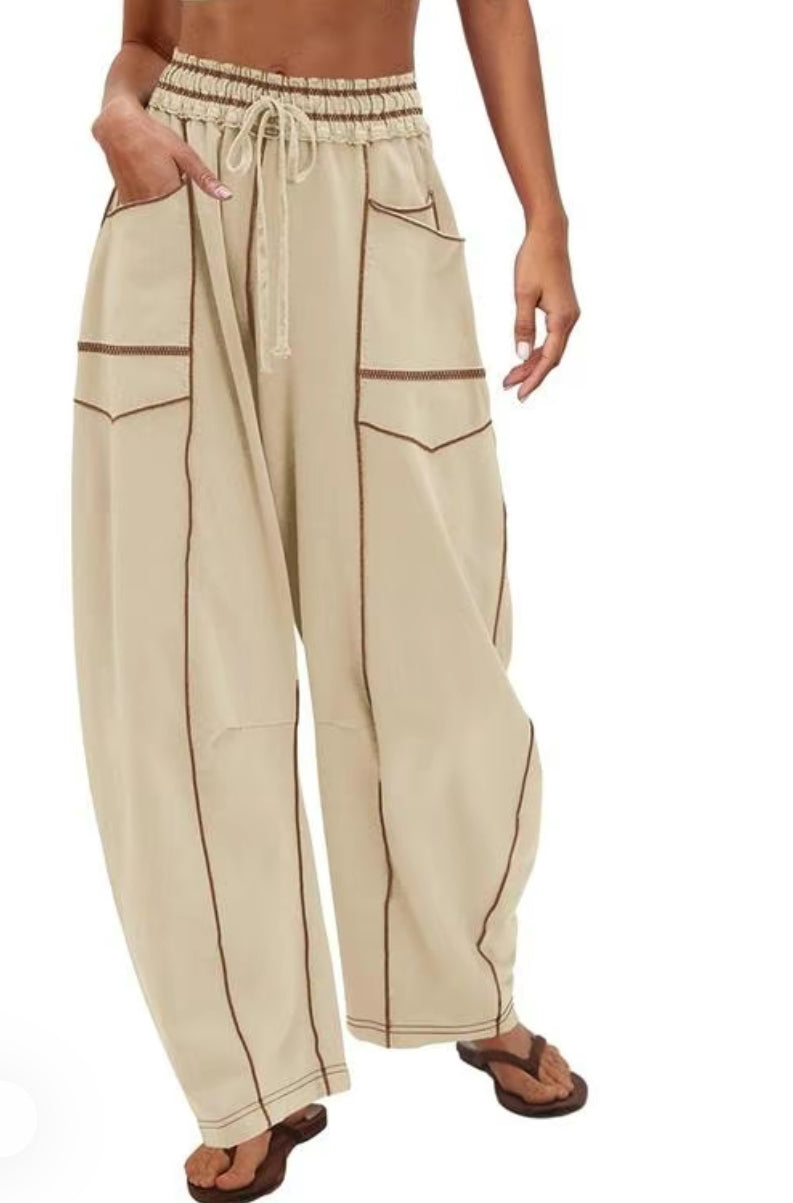 Pure Comfort Wide Leg Barrel Pants