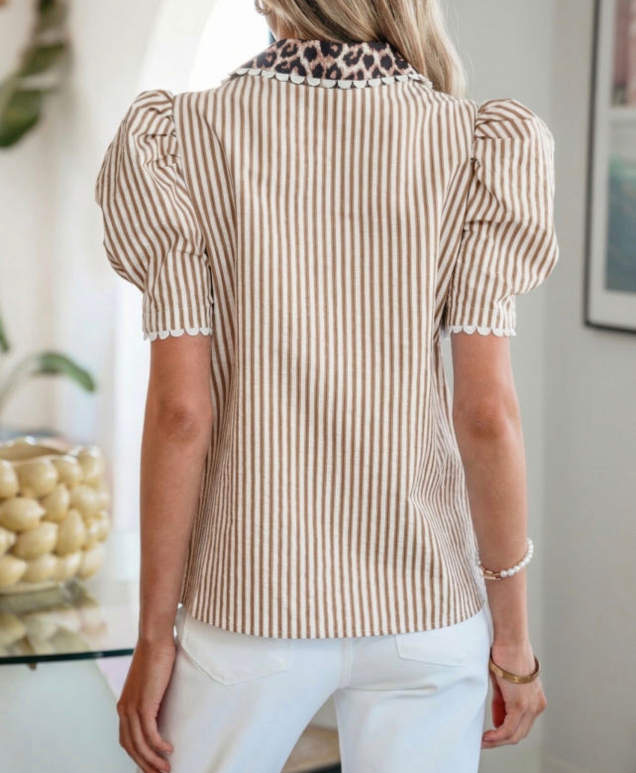 Add Some Leopard And Stripes Top