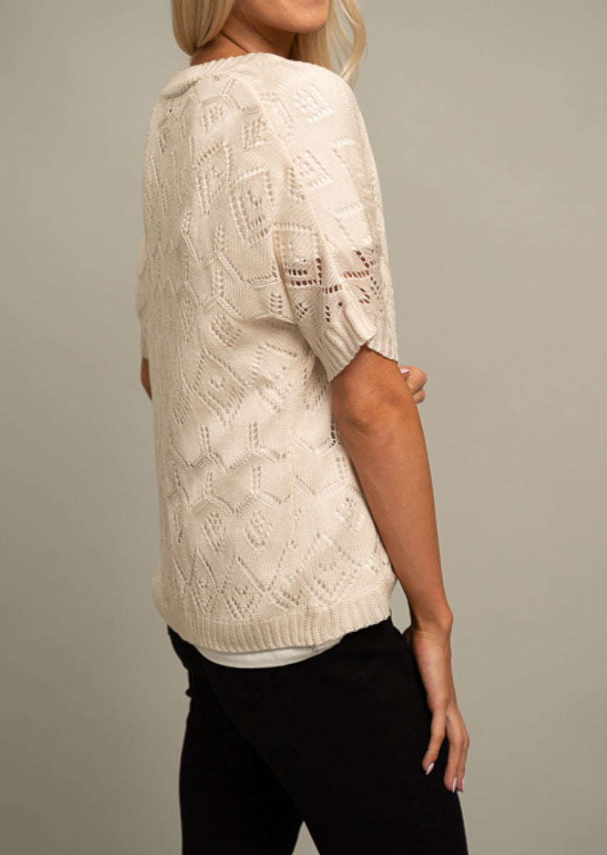 Diamond Lace Knit Shrug Cardigan