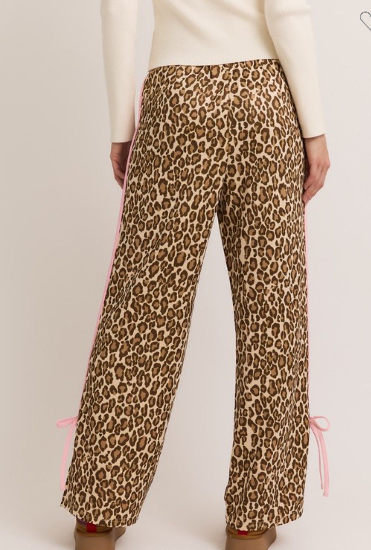 Leopard Bow Detail Track Pants