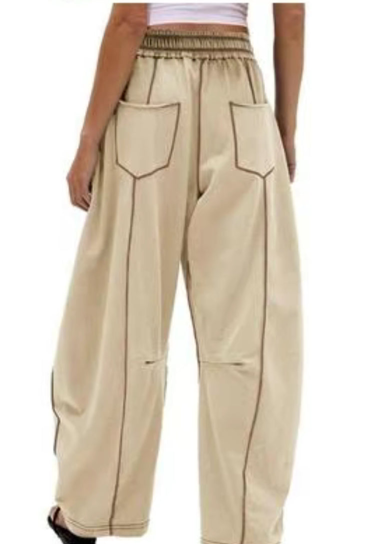 Pure Comfort Wide Leg Barrel Pants