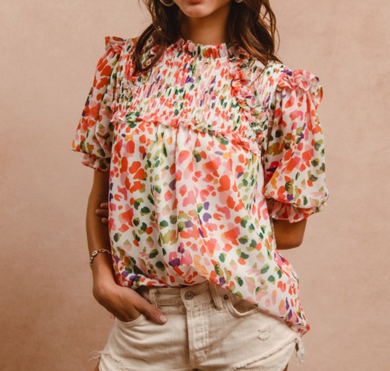 Multi Color Ruffle Top