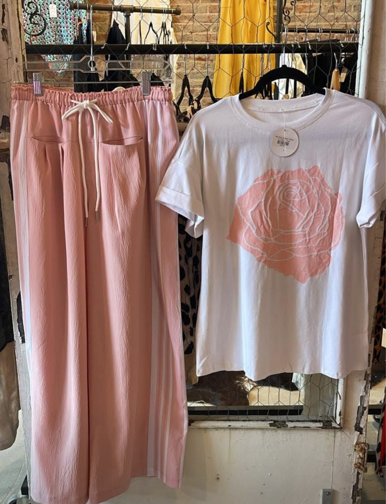 Wide Leg Stripe Draw String