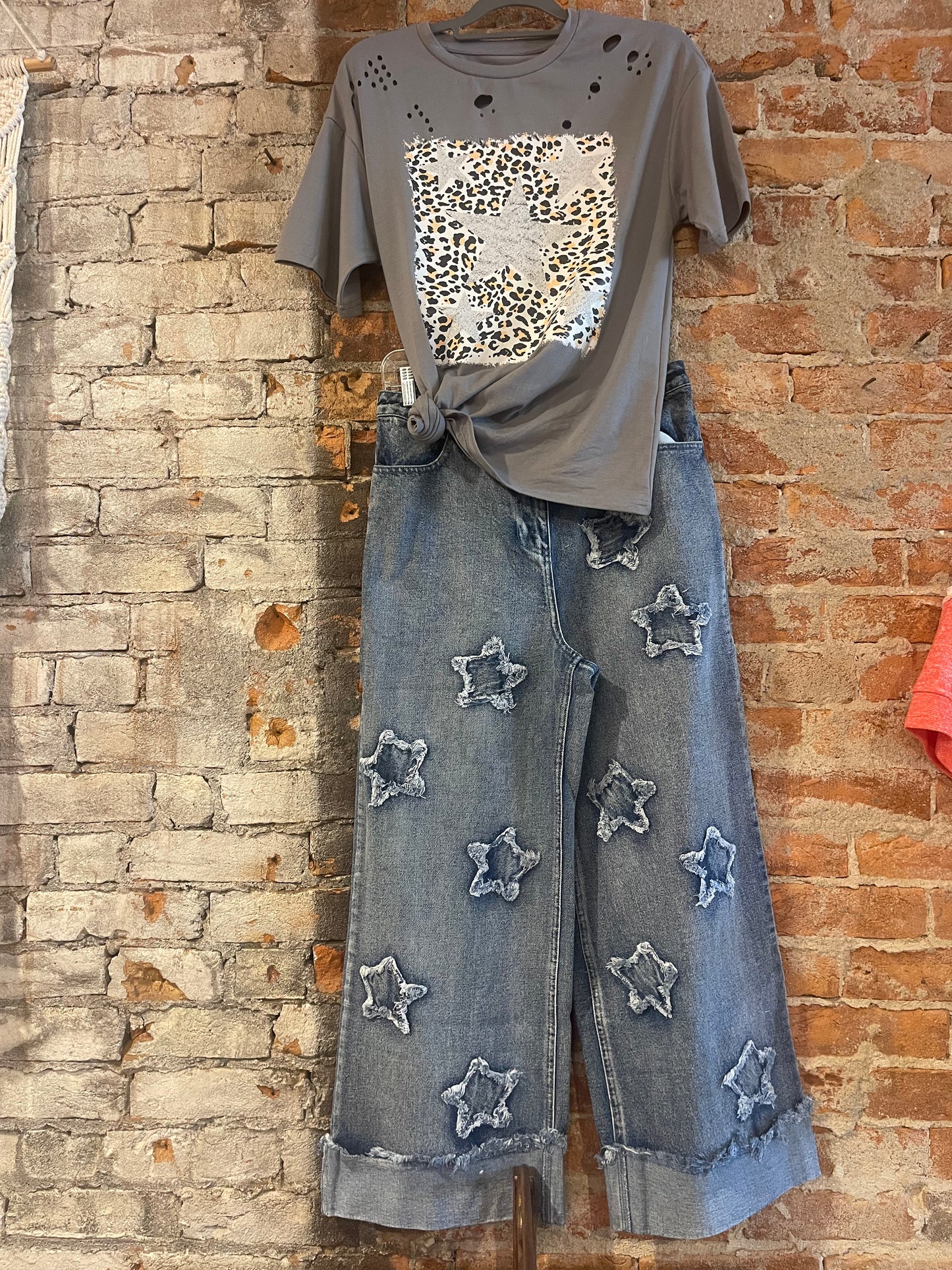 Star Patchwork Denim Jeans