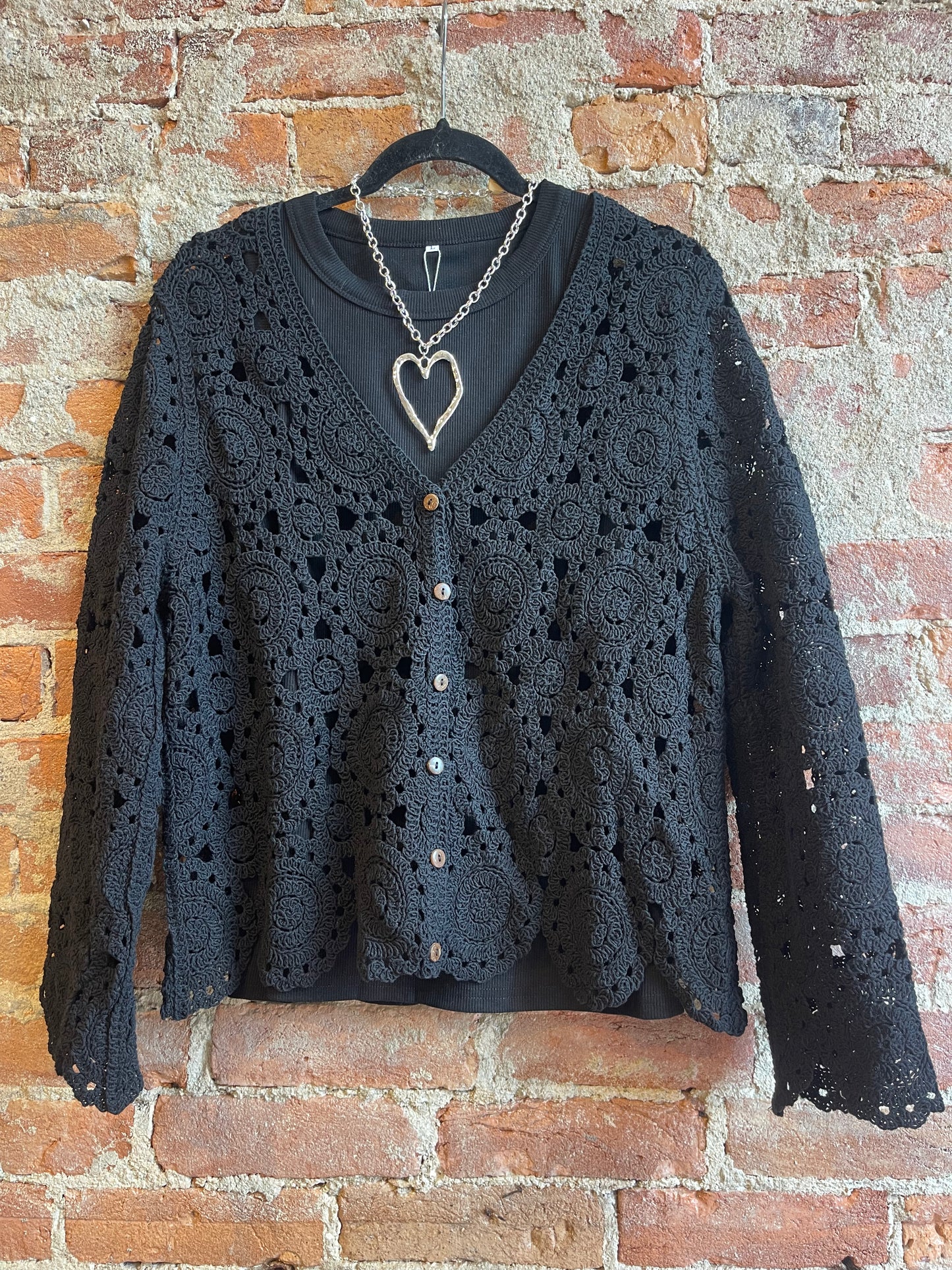 Crochet Button Up Cardigan