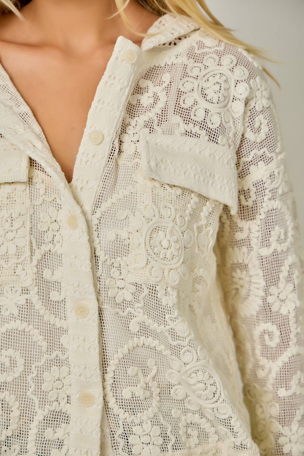Crochet Lace Hoodie Jacket