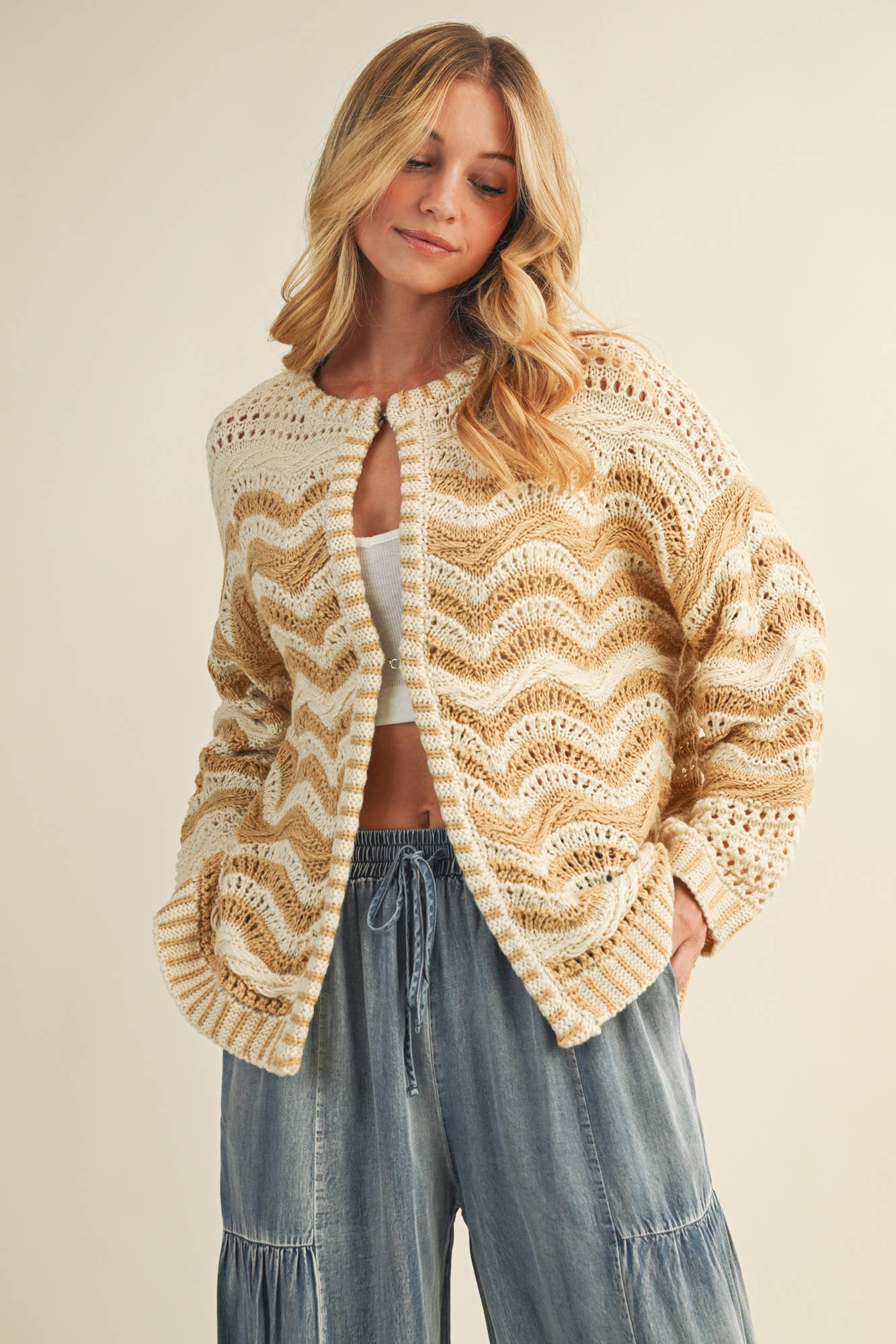 Wave Pattern Cardigan