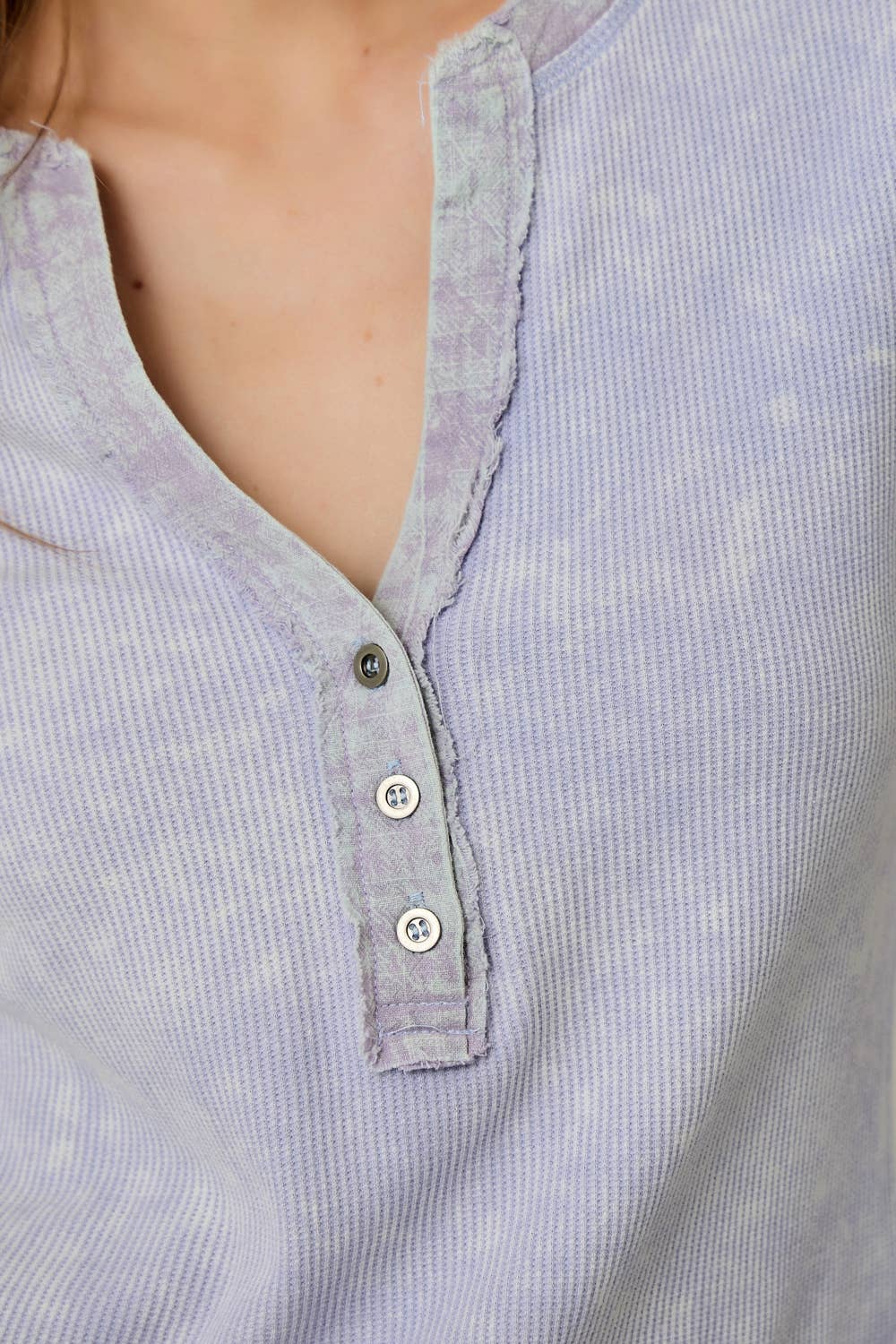 60459 Washed Thermal Henley Top