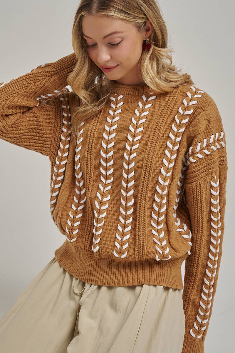COZY WESTERN INSPIRED SWEATER TOP WHIPSTITCH_JLT00469-01