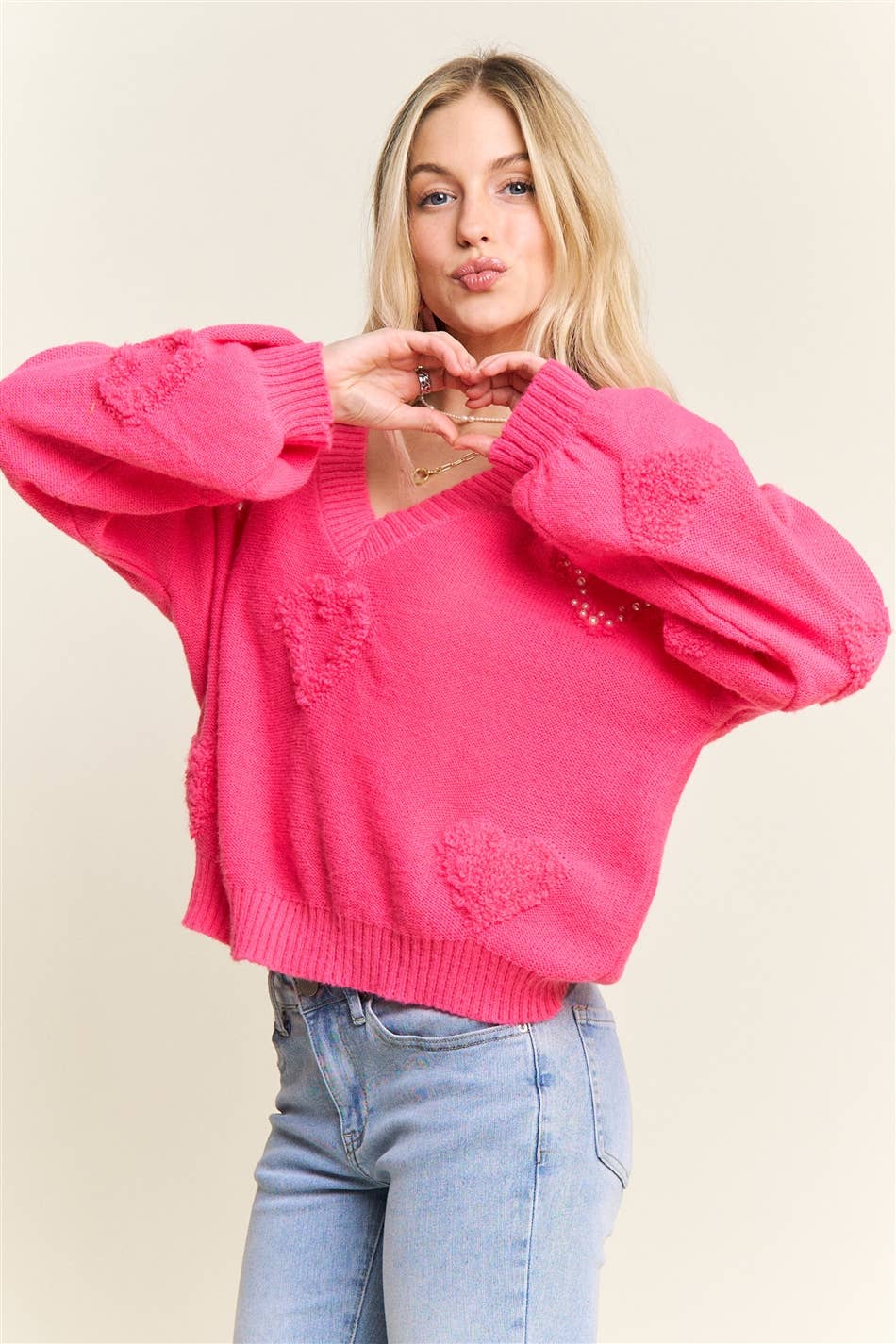 V-Neck Sweetheart Sweater