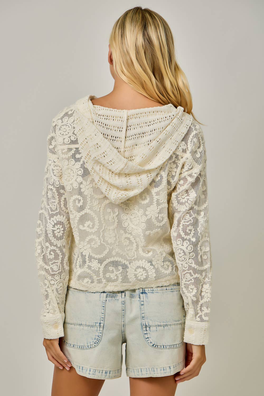 Crochet Lace Hoodie Jacket
