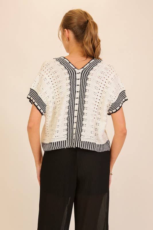 Coastal Breeze Tie-Front Knit Top