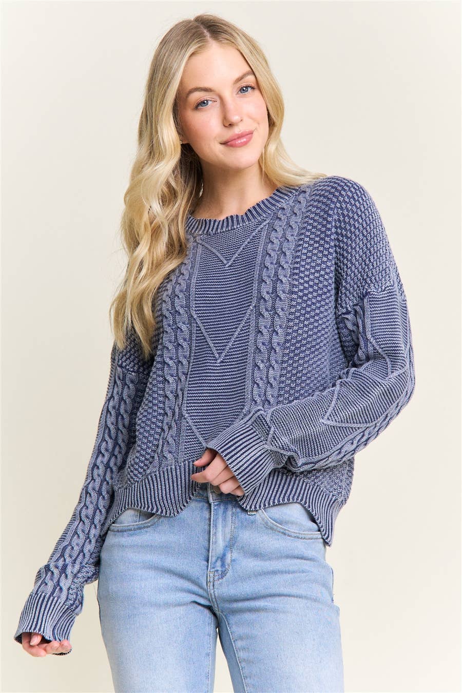 Isabella Cable Knit Crew Neck