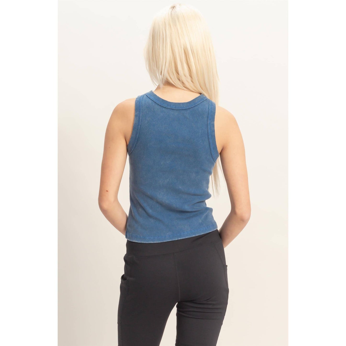 Acid Washed Ribbed Tank Top