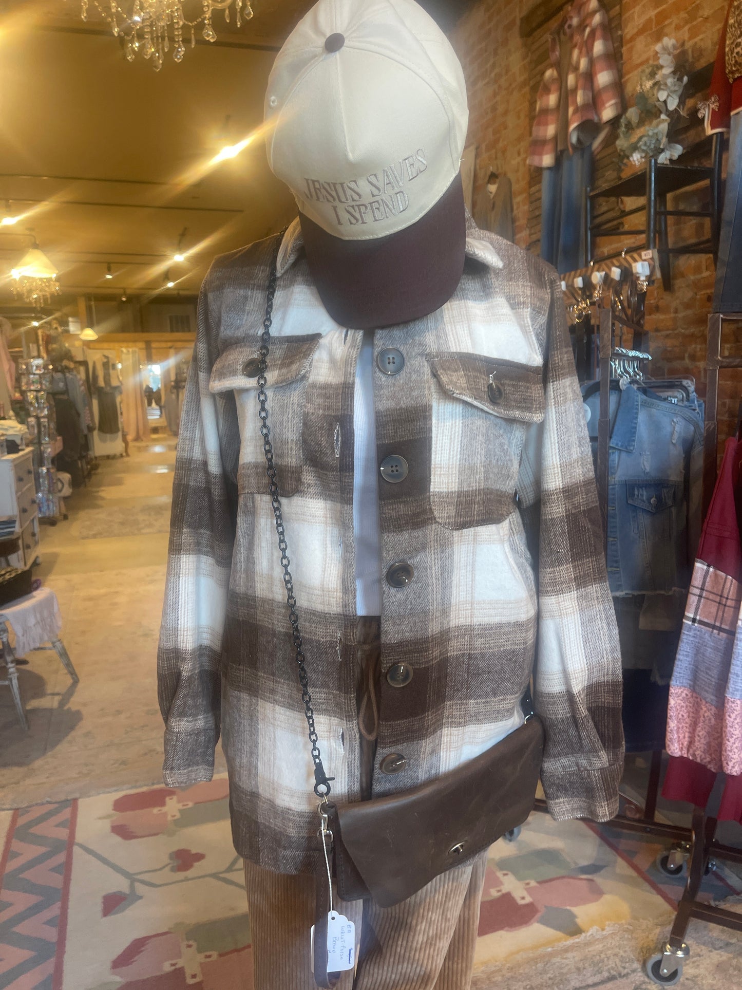 Brown Button Up Shacket