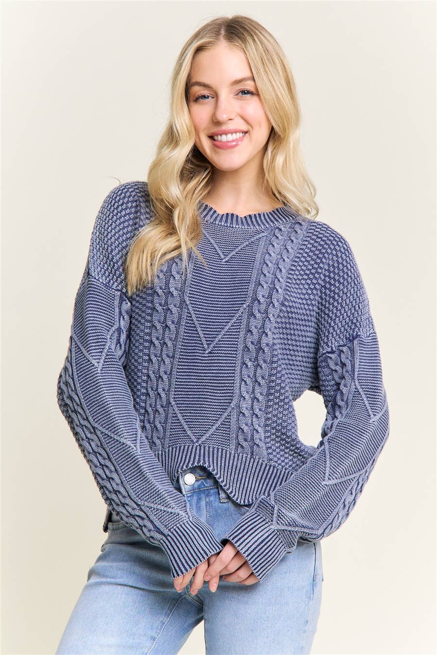 Isabella Cable Knit Crew Neck