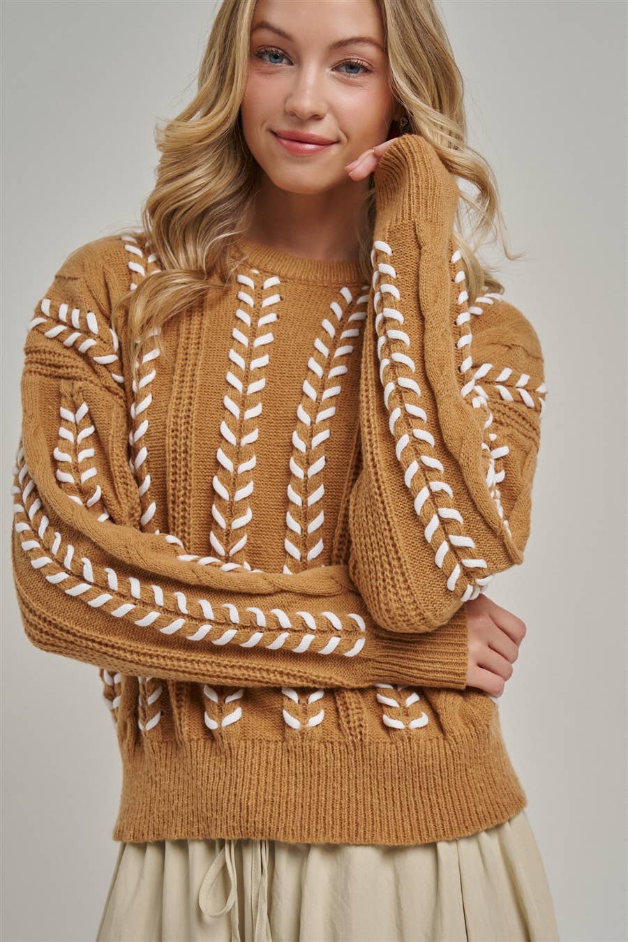 COZY WESTERN INSPIRED SWEATER TOP WHIPSTITCH_JLT00469-01