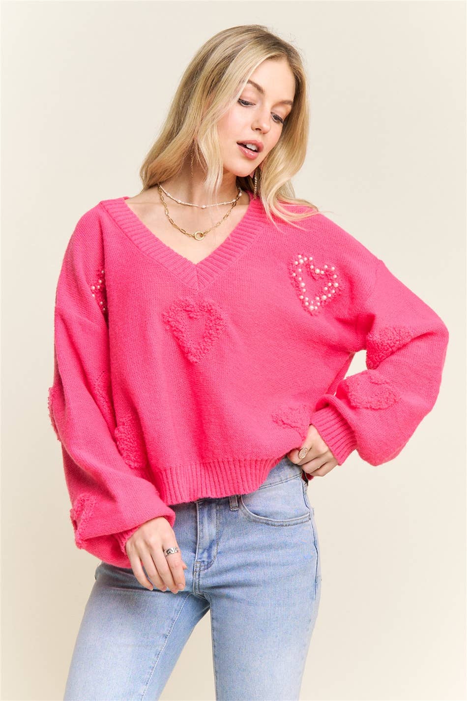 V-Neck Sweetheart Sweater