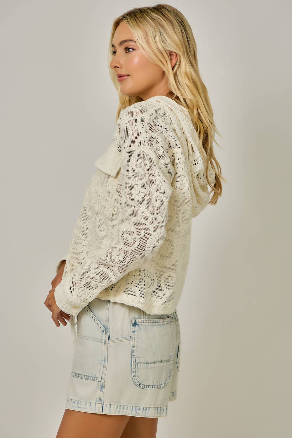 Crochet Lace Hoodie Jacket