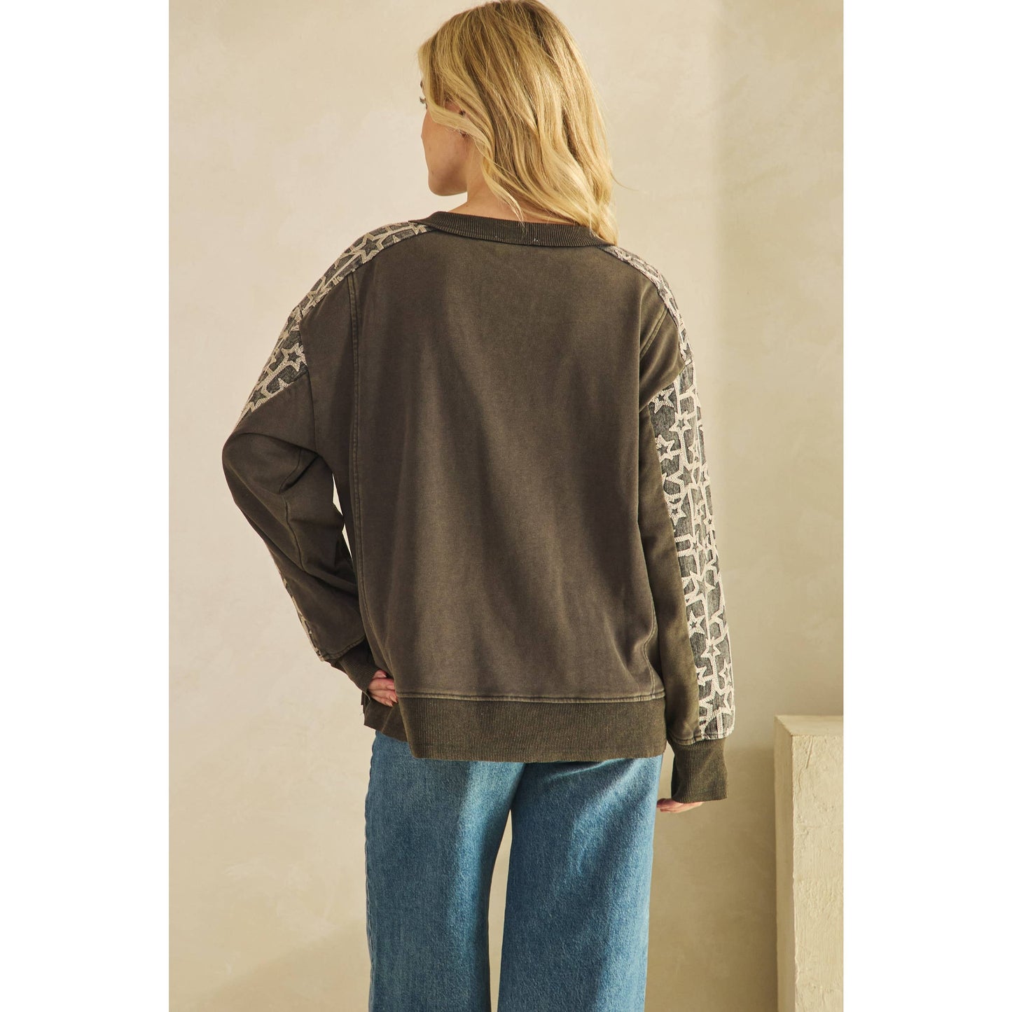 Denim Star Patch Sweatshirt