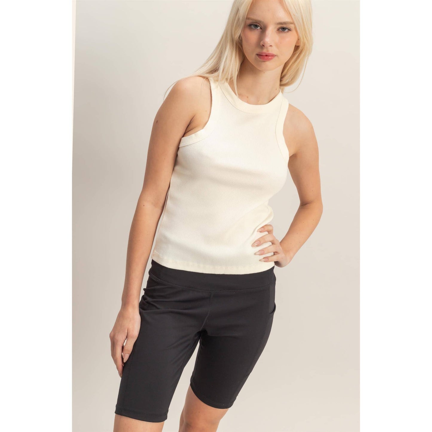 Acid Washed Ribbed Tank Top