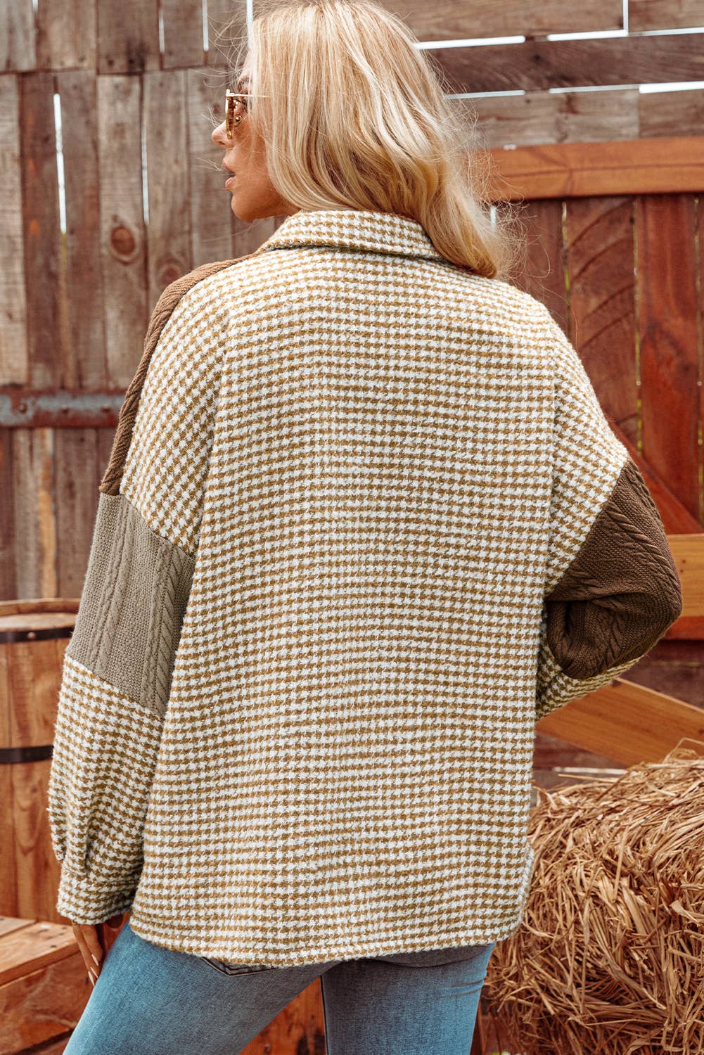 Houndstooth Patchwork Shacket