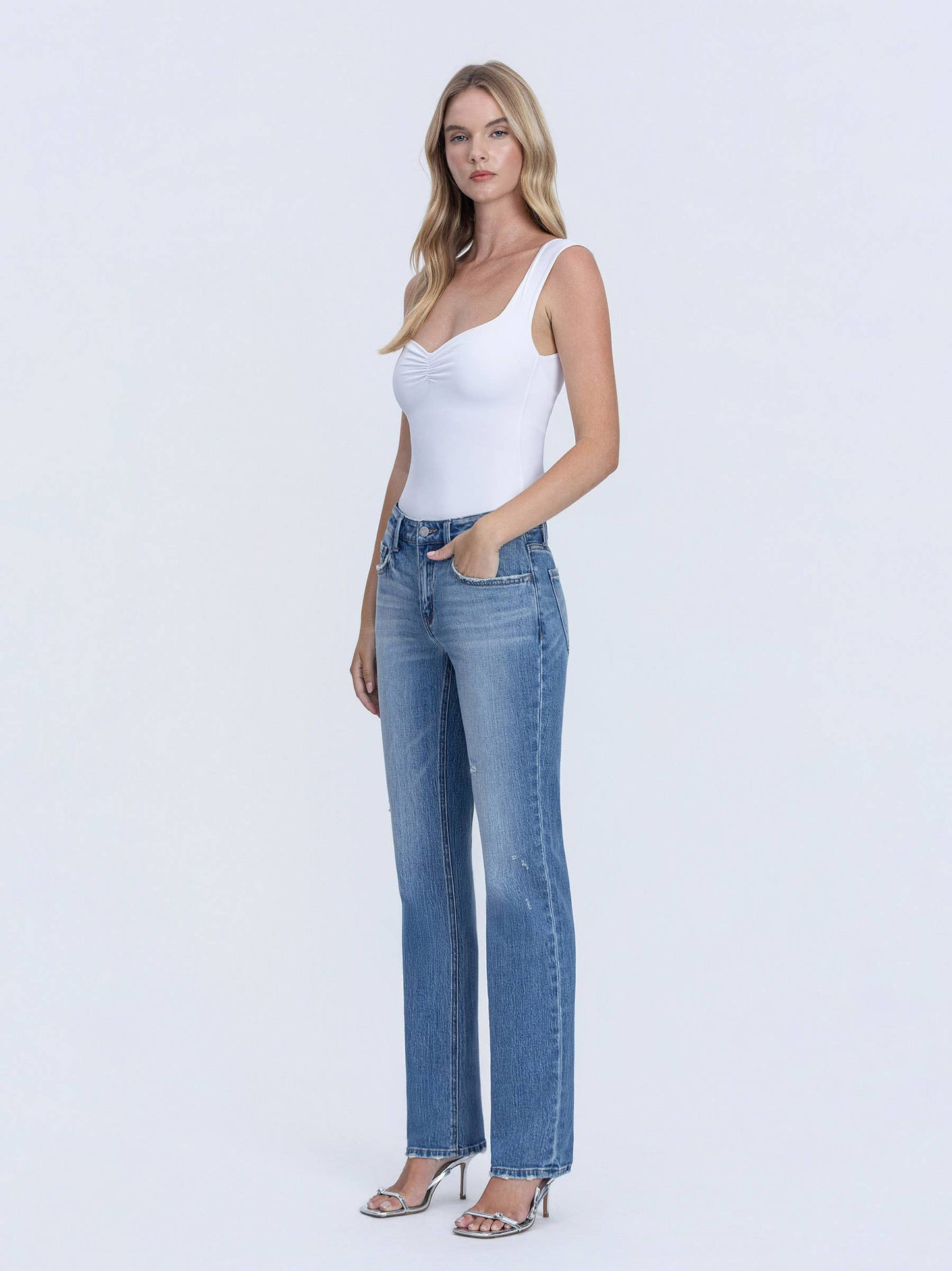 Melissa Risen Mid Rise Straight Leg Jeans