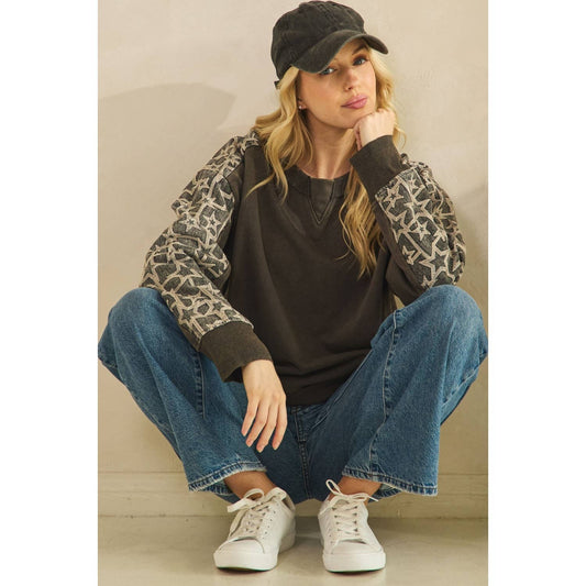 Denim Star Patch Sweatshirt