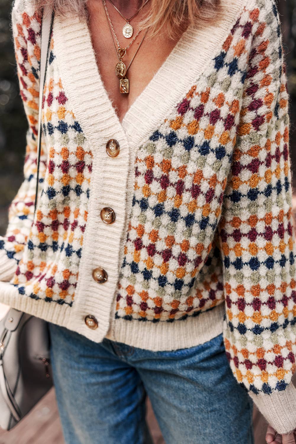 Multi Color Pattern Cardigan