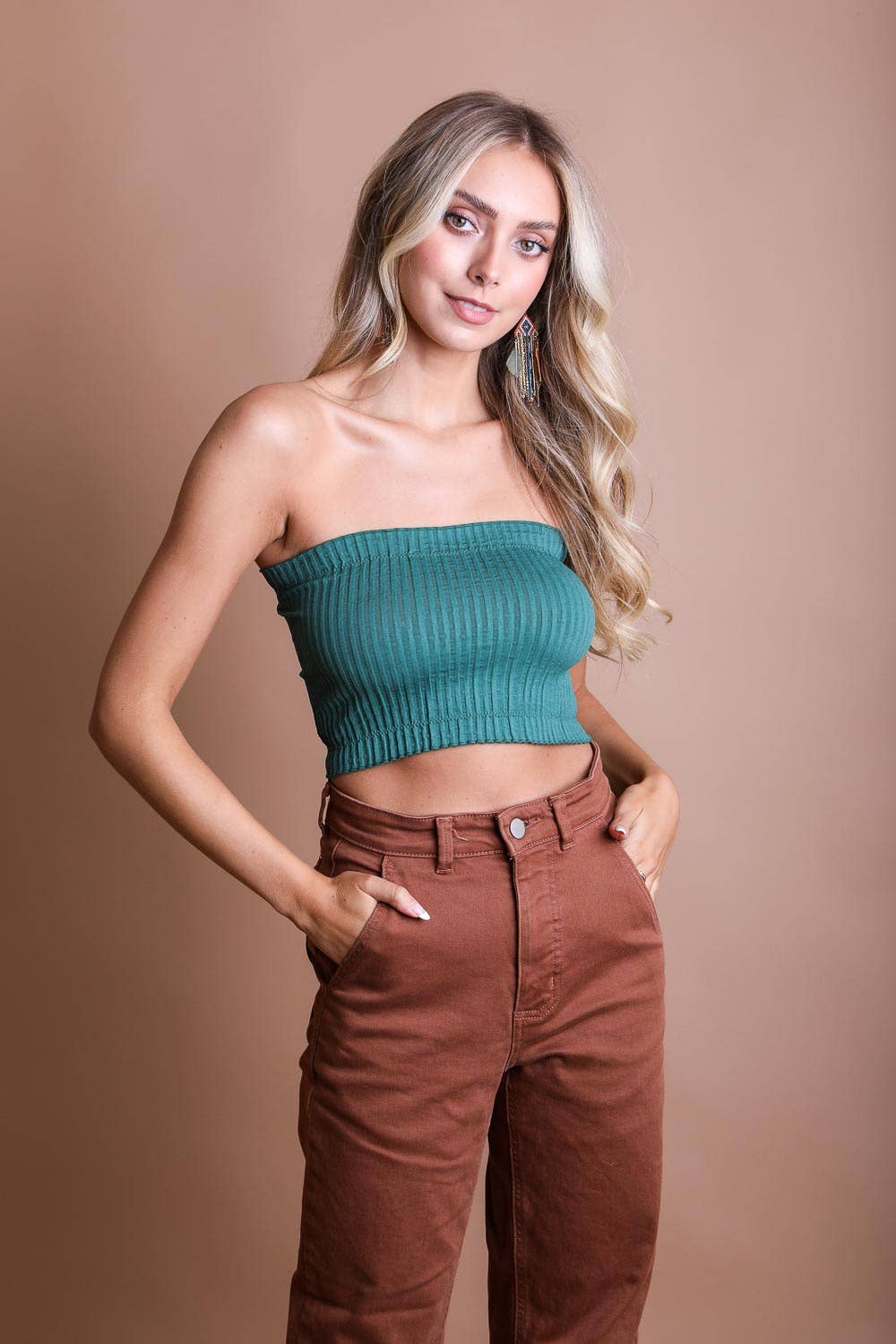 Accordion Textured Tube Top - Streetwear Style