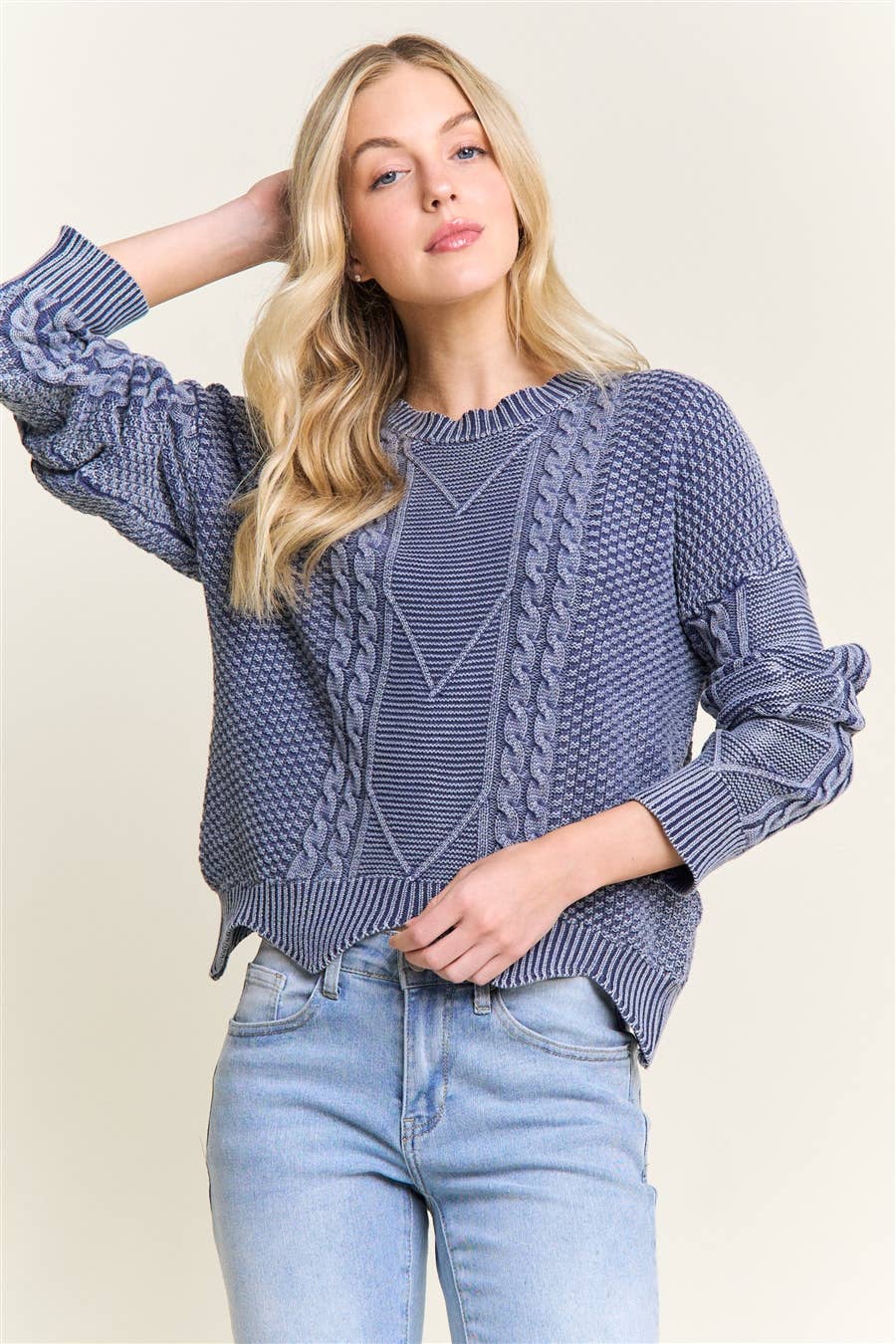 Isabella Cable Knit Crew Neck