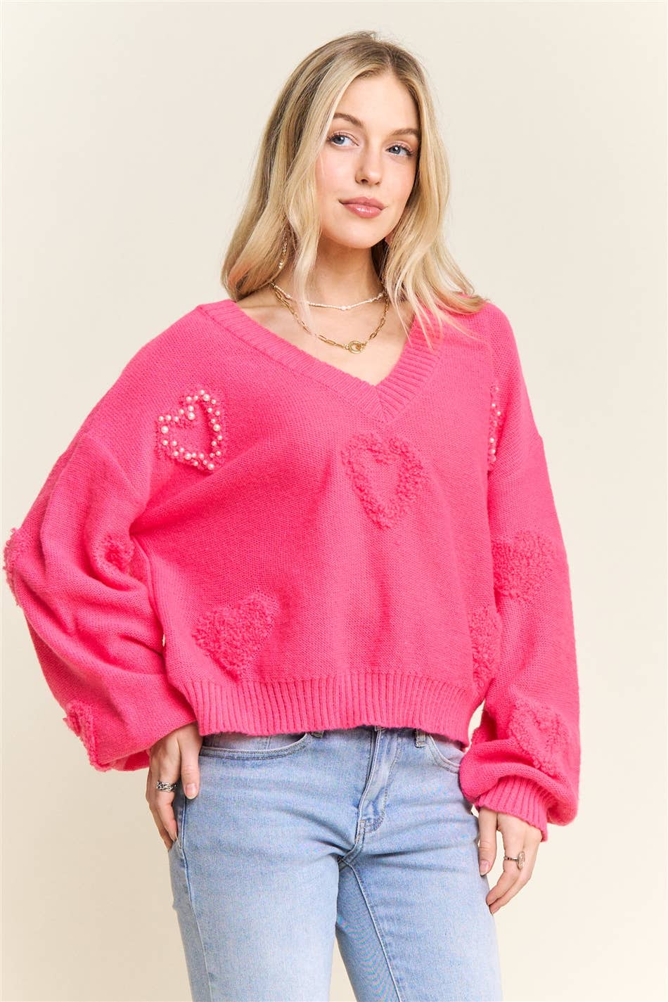 V-Neck Sweetheart Sweater
