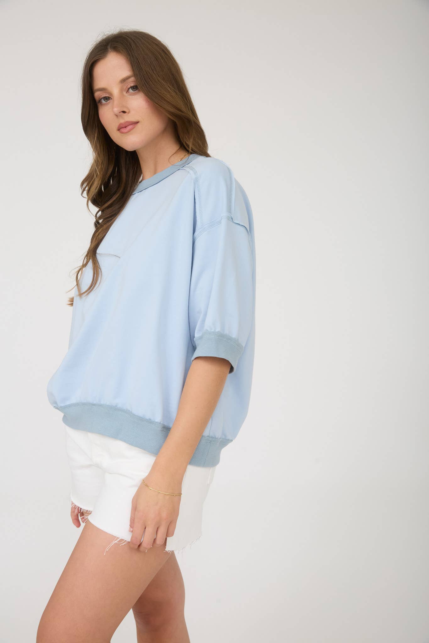 Contrast Trim Raglan Short Sleeve Top