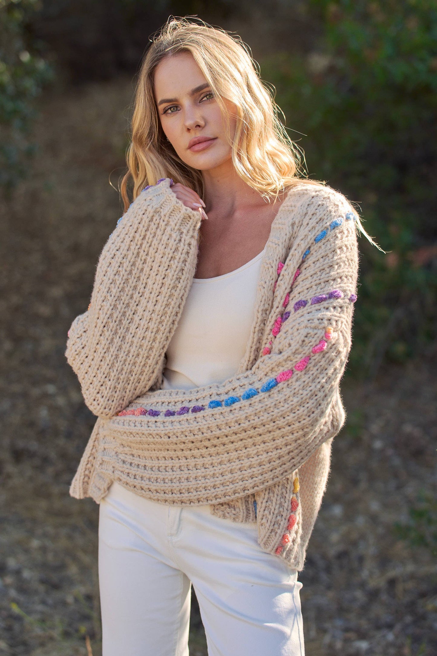 Multicolor Stitch Knit Cardigan